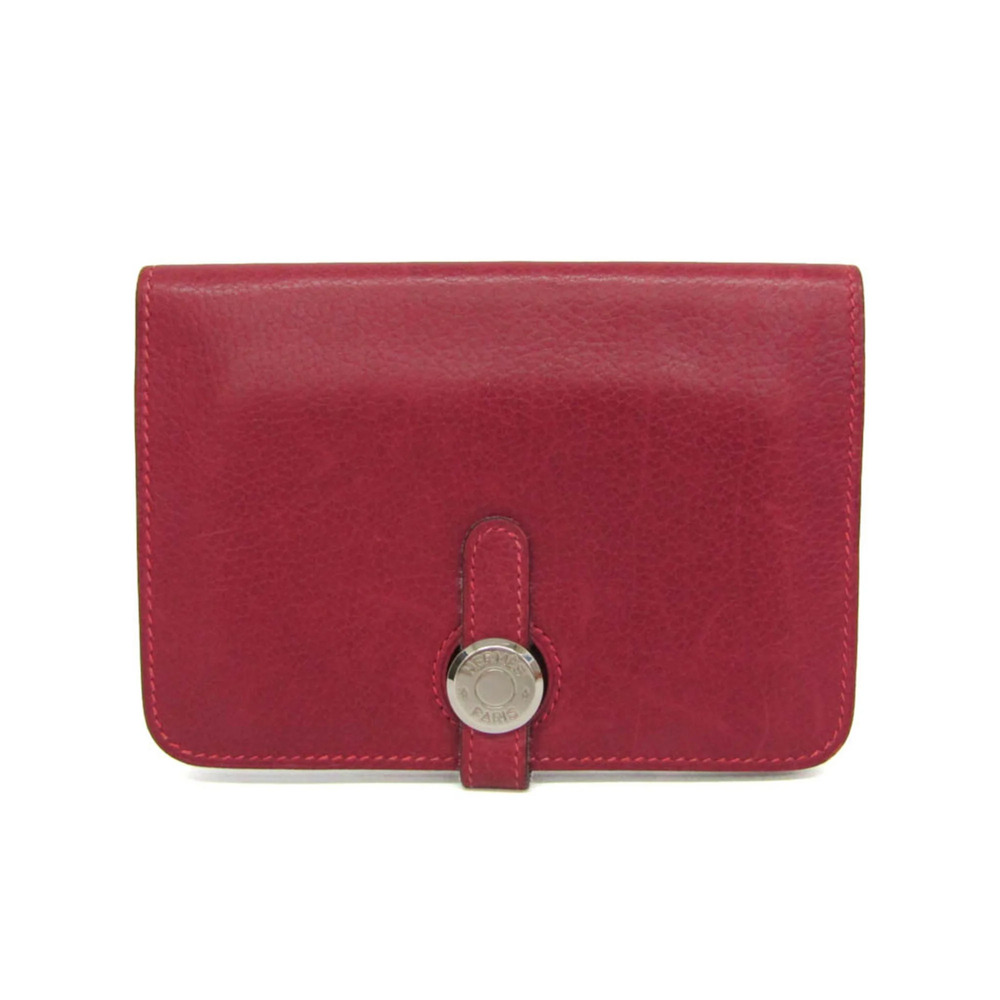 Hermes Dogon Compact Men,Women Taurillon Clemence Leather Coin Purse/coin Cas...